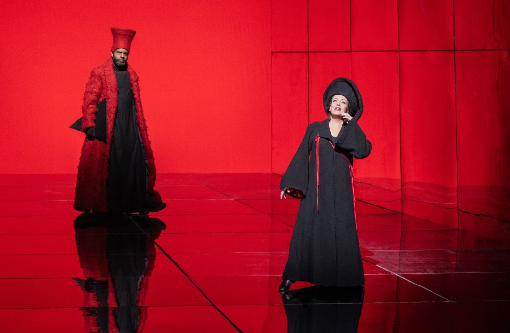Ryan Speedo Green (Spirit Messenger) and Nina Stemme (Nurse) © Evan Zimmerman | Met Opera