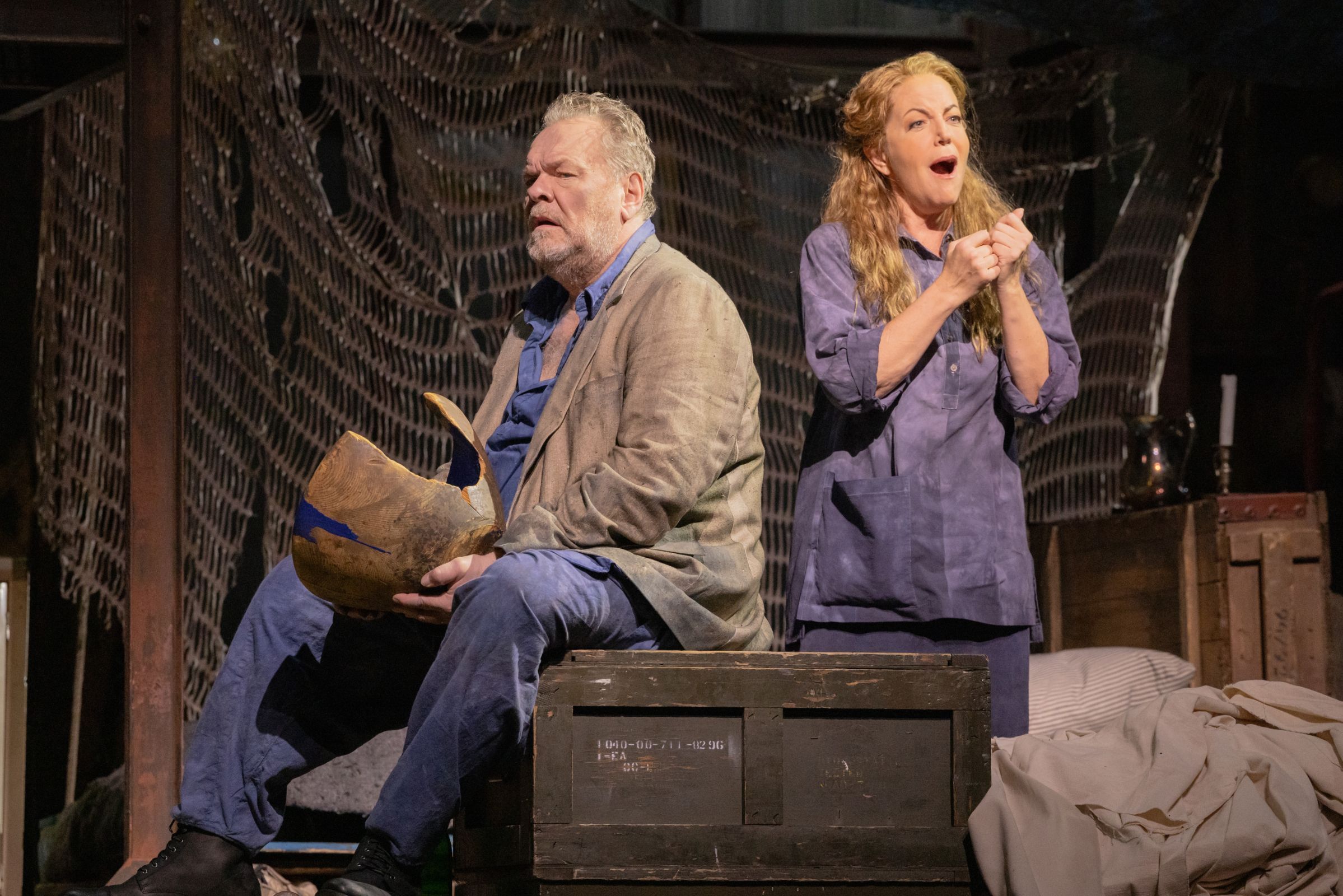 Michael Volle (Barak) and Lise Lindstrom (The Dyer's Wife) © Evan Zimmerman | Met Opera