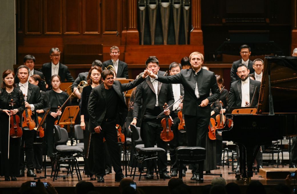 Javier Perianes, Vasily Petrenko and the Singapore Symphony Orchestra © Clive Choo | Singapore Symphony Orchestra