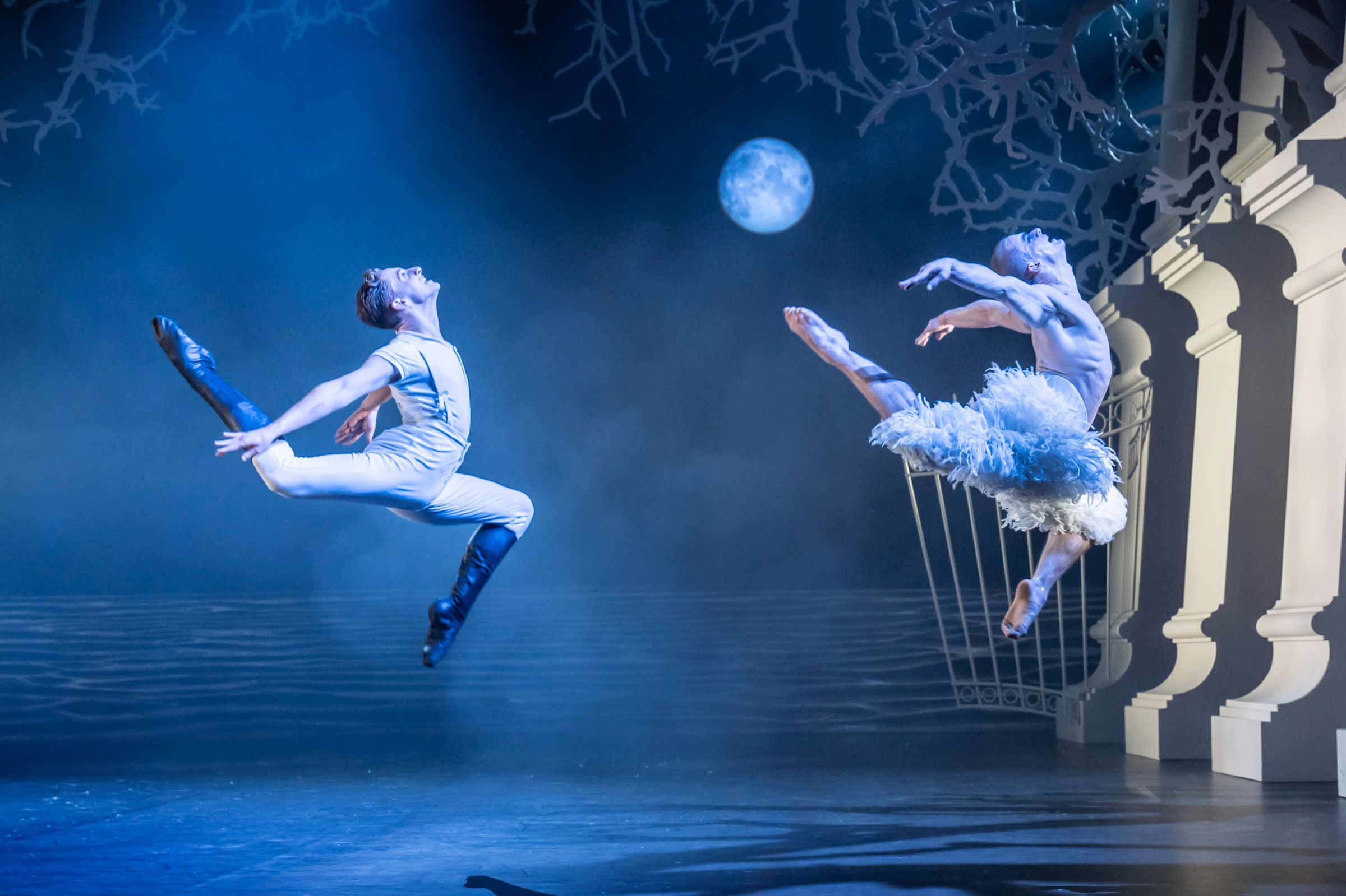 James Lovell as The Prince and Harrison Dowzell as The Swan in Bourne's <i>Swan Lake</i> © Johan Persson