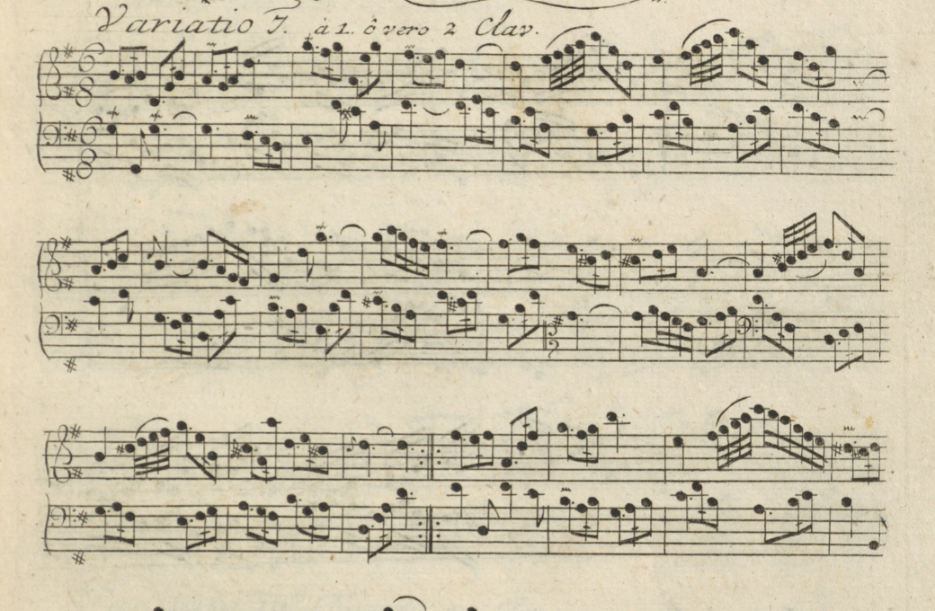 Variation 7 from the Goldberg Variations: a Gigue © First edition (Nuremburg: Balthasar Schmid, c.1741)