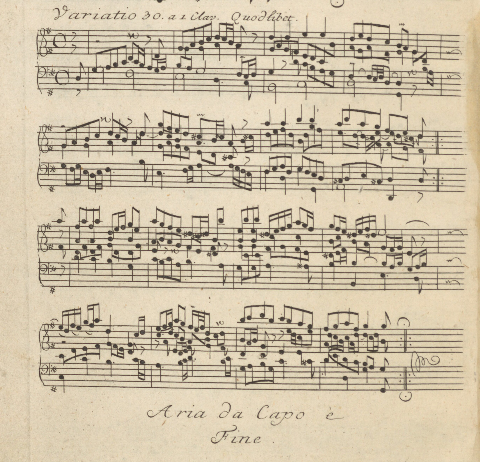 The Goldbergs’ final variation: the Quodlibet © First edition (Nuremburg: Balthasar Schmid, c.1741)