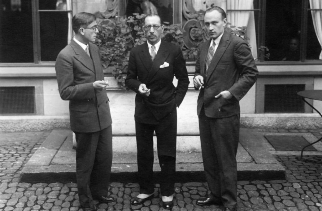 Conrad Beck, Igor Stravinsky and Paul Sacher, 1930 &copy; Paul Sacher Siftung