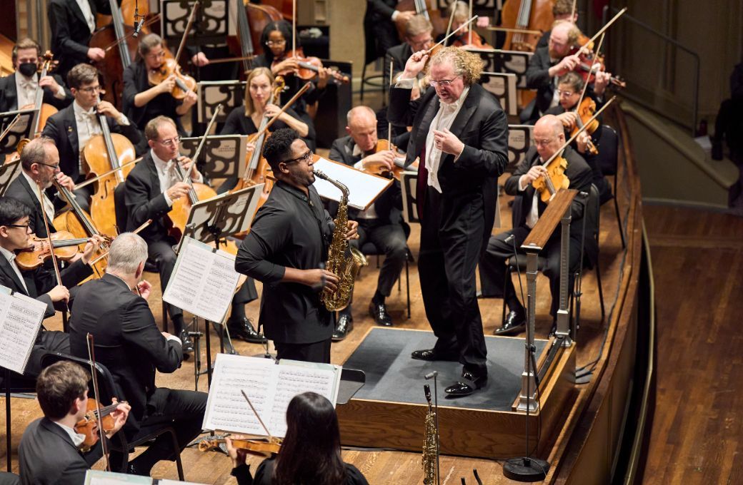 Steven Banks, Stéphane Denève and The Cleveland Orchestra © Roger Mastroianni, courtesy of The Cleveland Orchestra