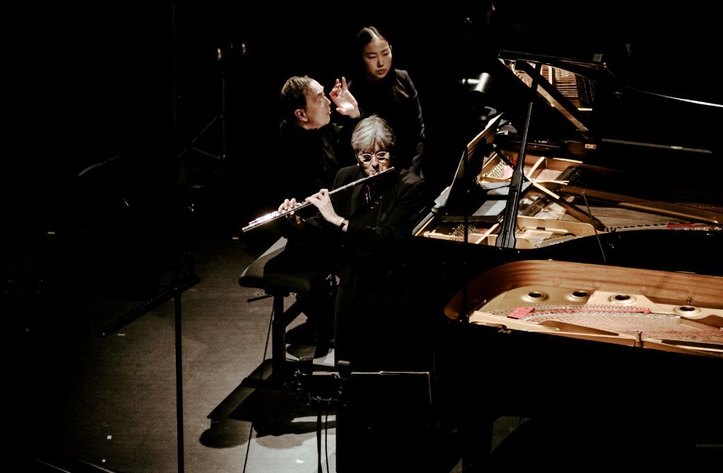 Emmanuelle Oph&egrave;le et Pierre-Laurent Aimard dans la <i>Sonatine</i> de Boulez &copy; Mathias Benguigui