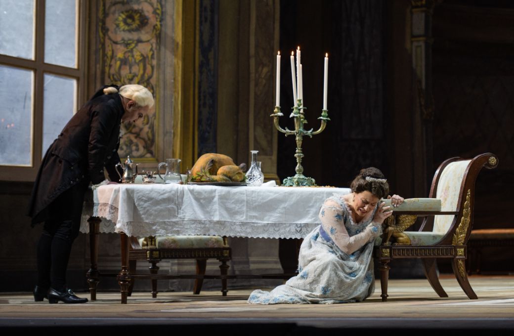 Gevorg Hakobyan (Scarpia) and Saioa Hernández (Tosca) &copy; Fabrizio Sansoni | Teatro dell’Opera di Roma