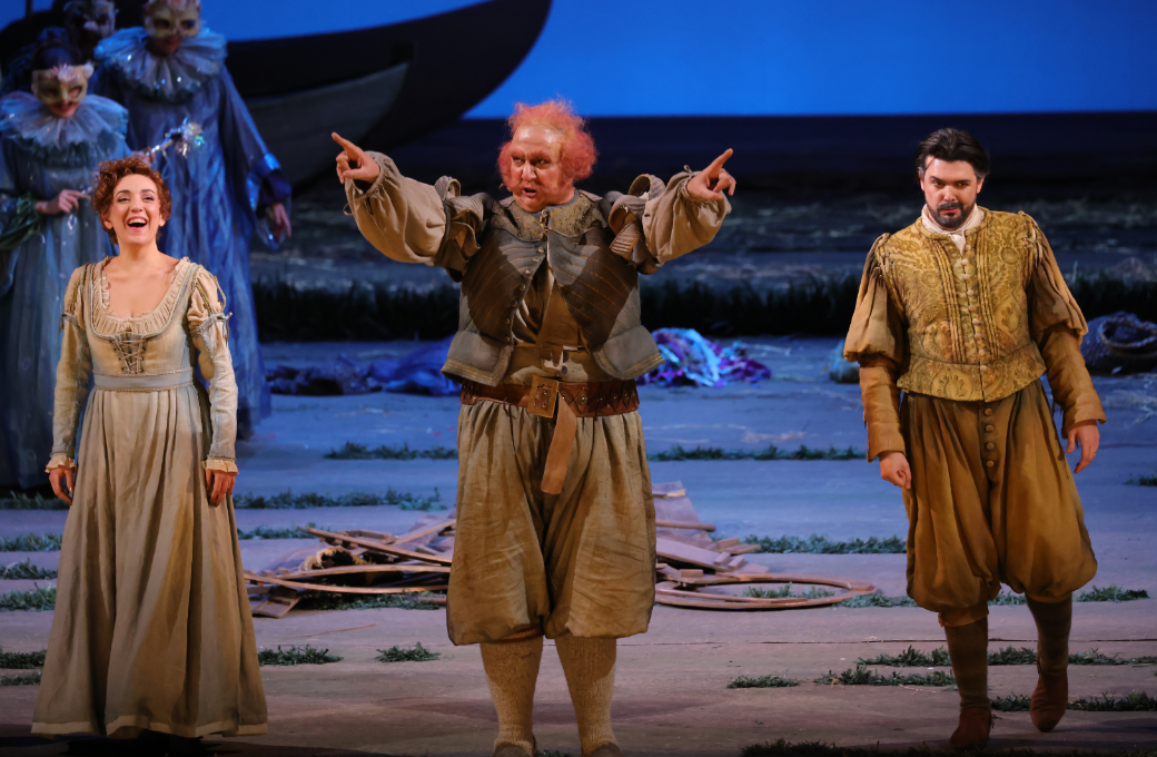 Rosa Feola (Alice), Ambrogio Maestri (Falstaff) and Luca Micheletti (Ford) &copy; Teatro alla Scala | Brescia e Amisano