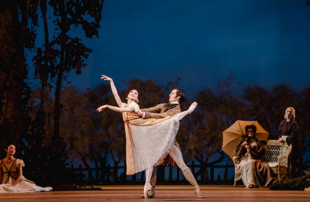 Akane Takada as Olga and William Bracewell as Lensky in John Cranko's <i>Onegin</i> &copy; Andrej Uspenski