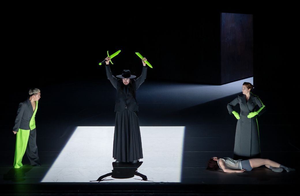 Seiyoung Kim (Harlequin), Josef Wagner (Death), Wallis Giunta and Marta Schiumarini (Drummer) &copy; Ashley Taylor