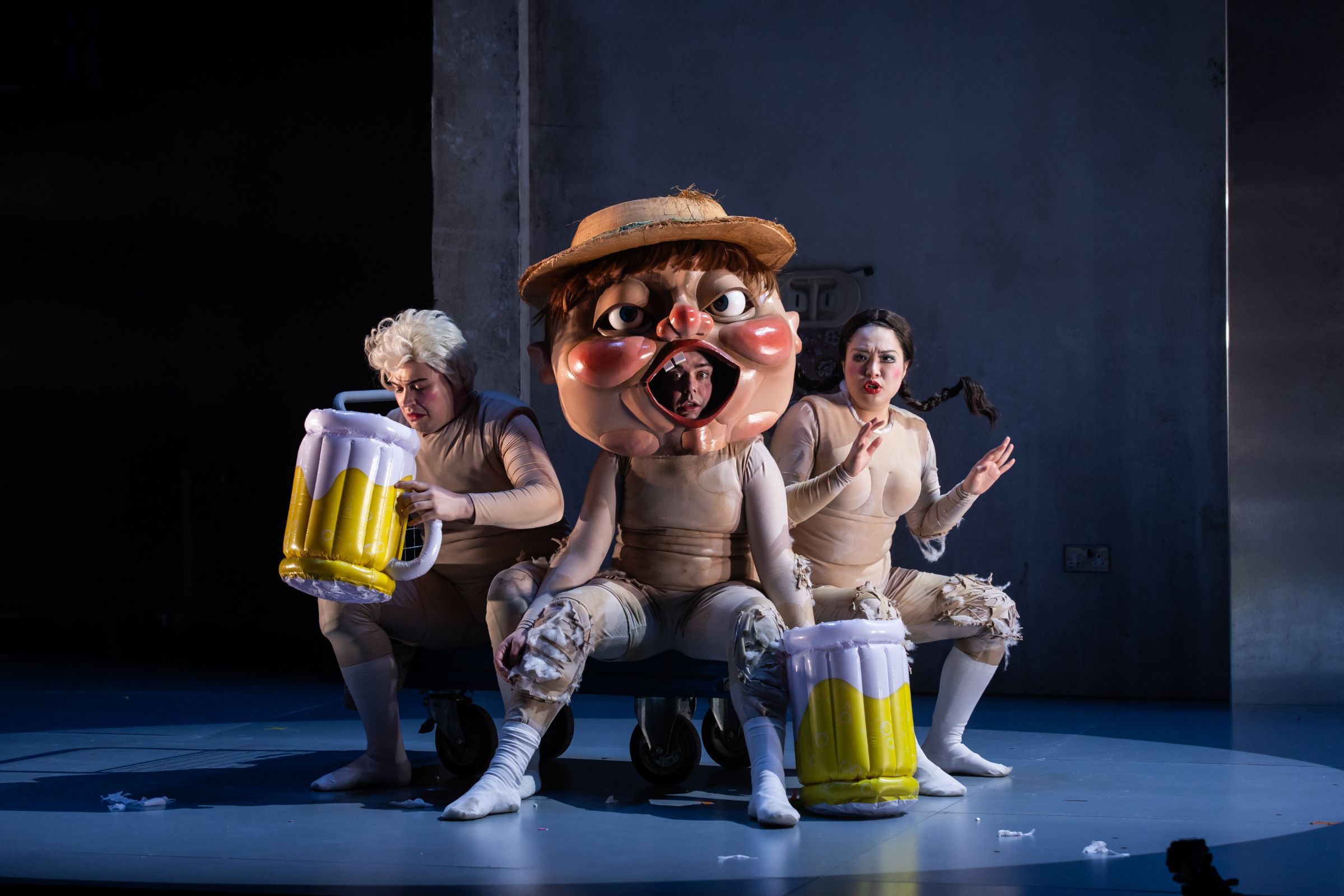 Haydn Cullen (Nencio), Fraser Robinson (Nanni) and Stephanie Wong (Vespina) © Hope Holmes