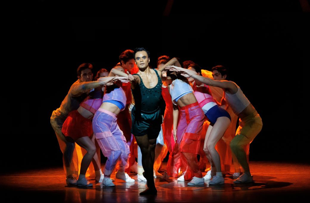 Taylor Stanley and the Company in Justin Peck's <i>Mystic Familiar</i> &copy; Erin Baiano