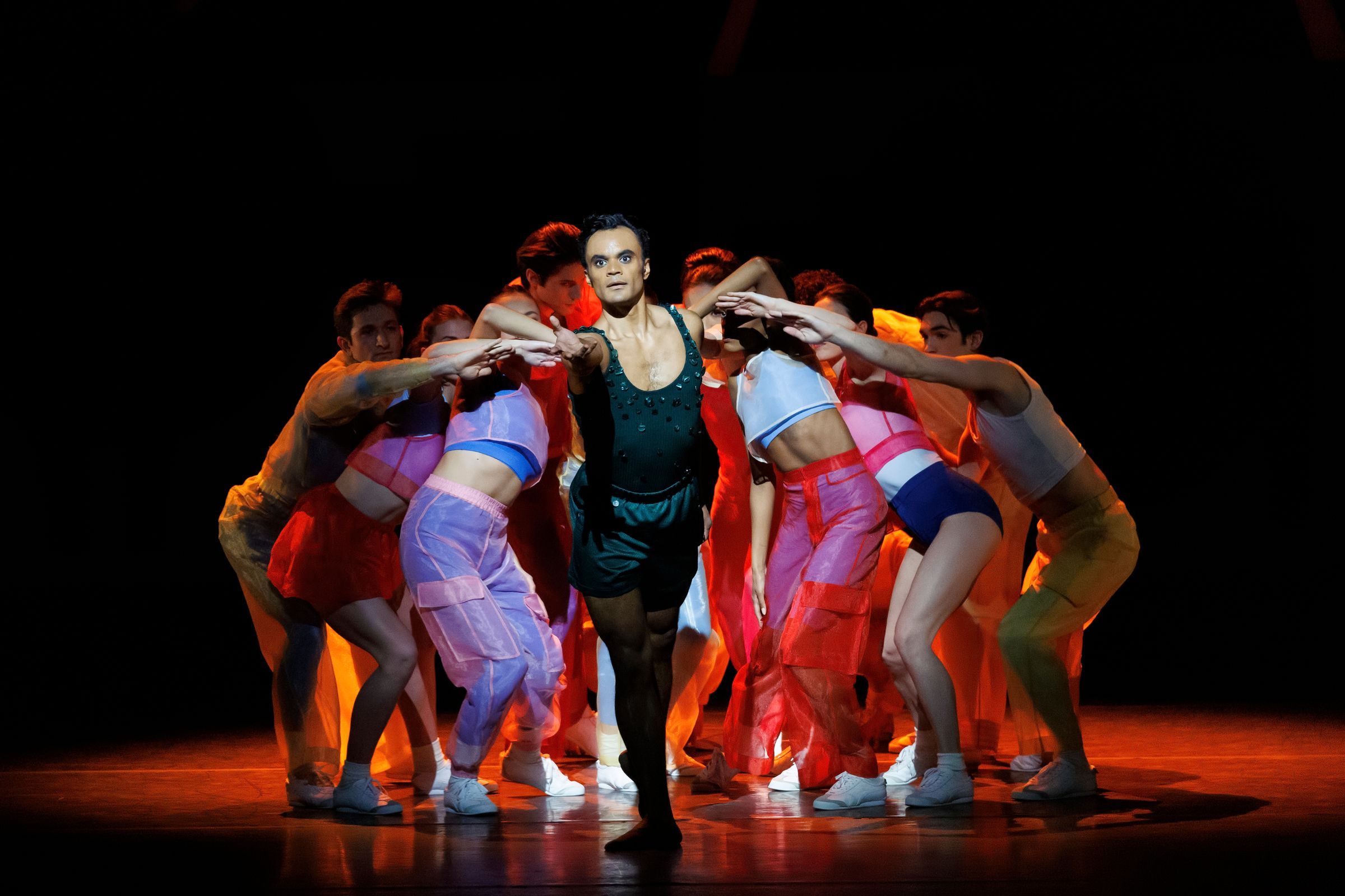 Taylor Stanley and the Company in Justin Peck's <i>Mystic Familiar</i> &copy; Erin Baiano
