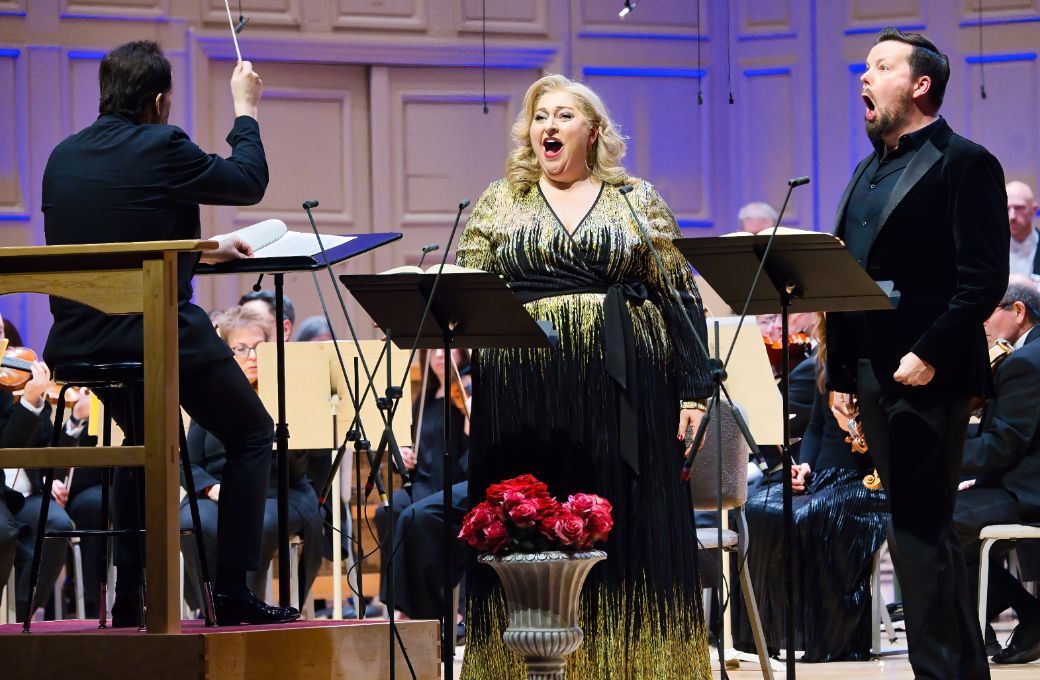 Andris Nelsons, Christine Goerke and David Butt Philip © Hilary Scott, courtesy of the Boston Symphony Orchestra