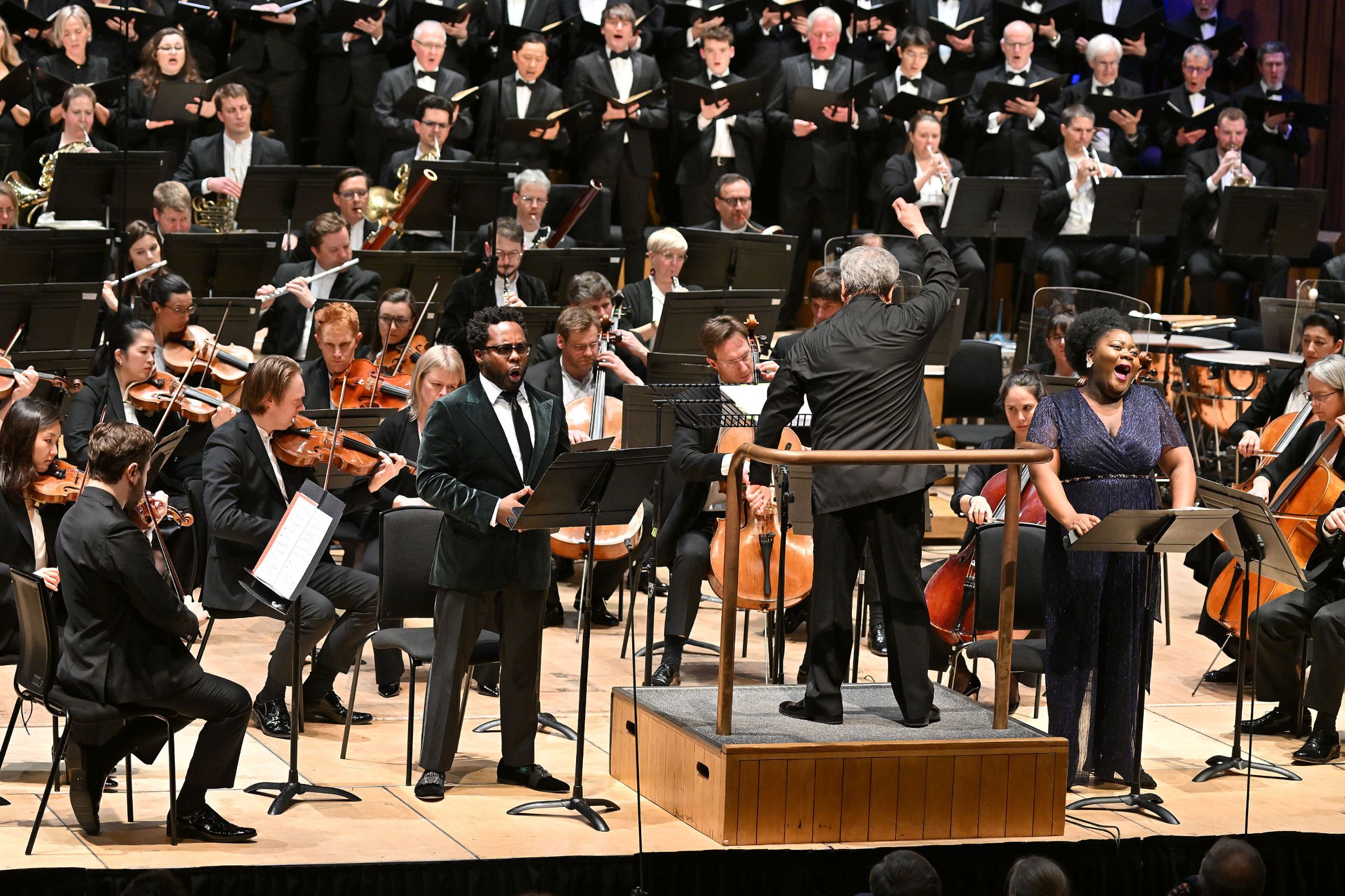Will Liverman and Masabane Cecilia Rangwanasha with Sir Antonio Pappano and the LSO &copy; LSO | Mark Allan