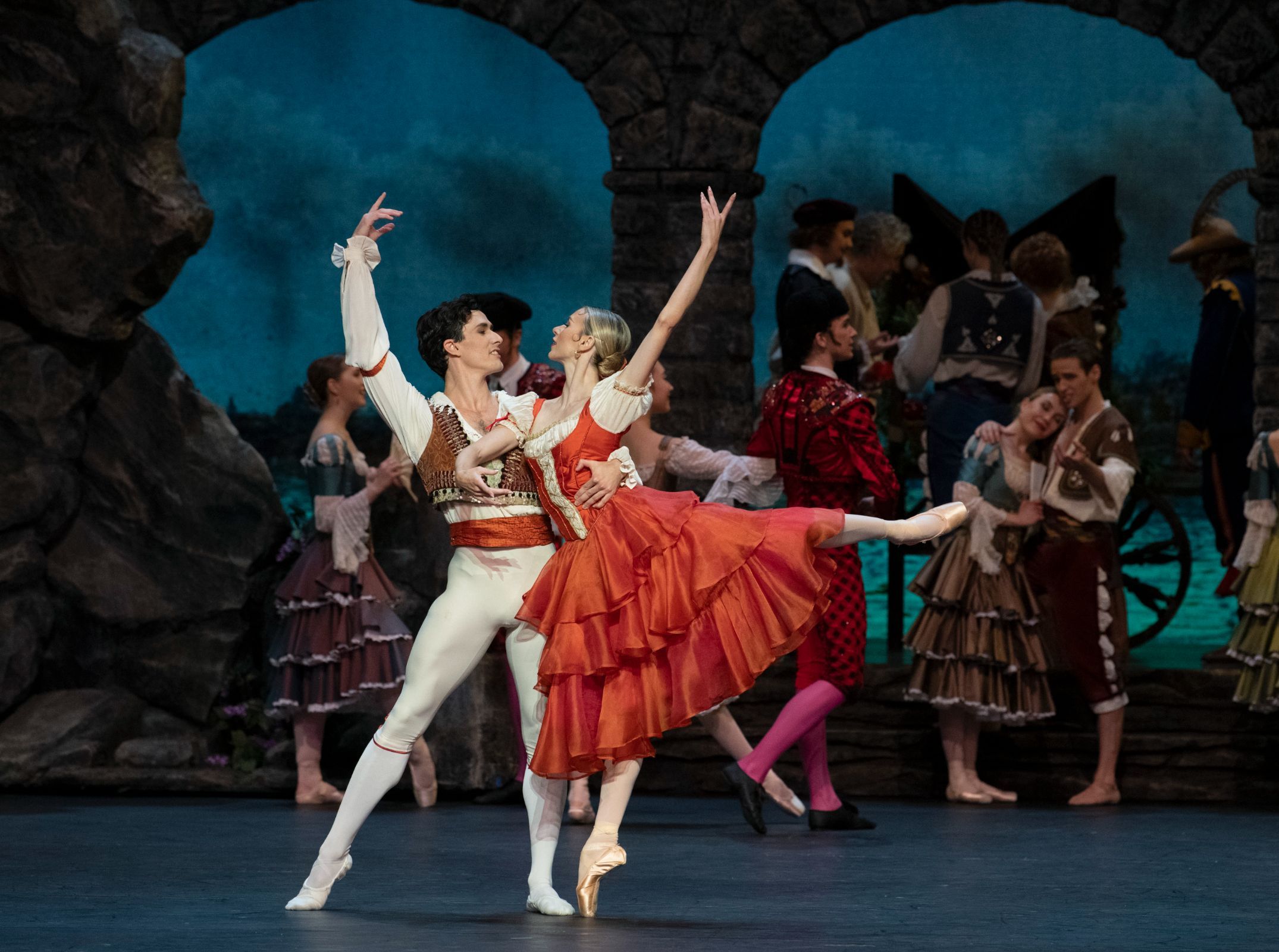 Alex Cuadros Joglar as Basilio and Whitney Jensen as Kitri in <i>Don Quixote</i> © Erik Berg