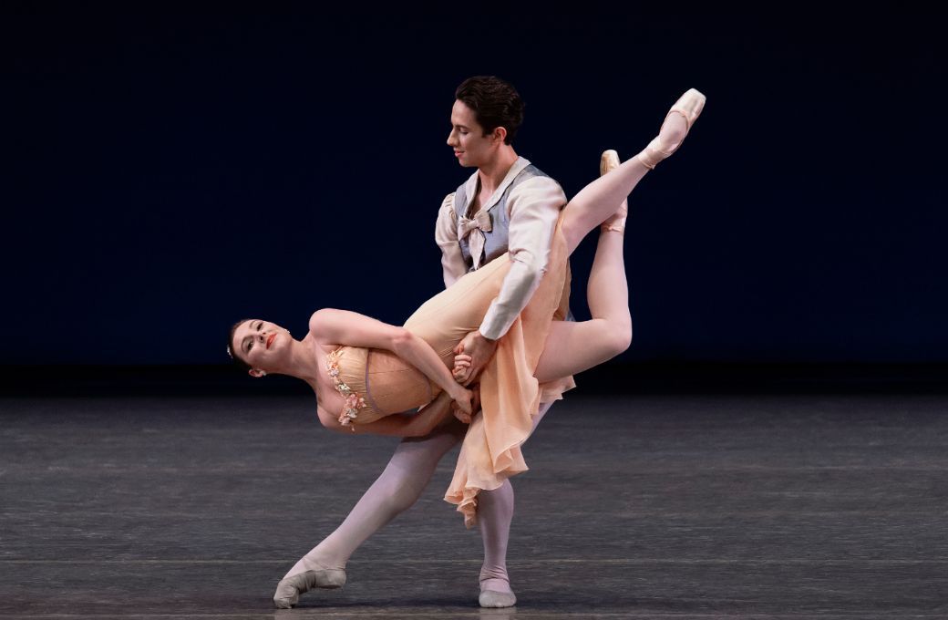 Tiler Peck and Roman Mejia in George Balanchine's <i>Tschaikovsky Pas de Deux</i> © Erin Baiano