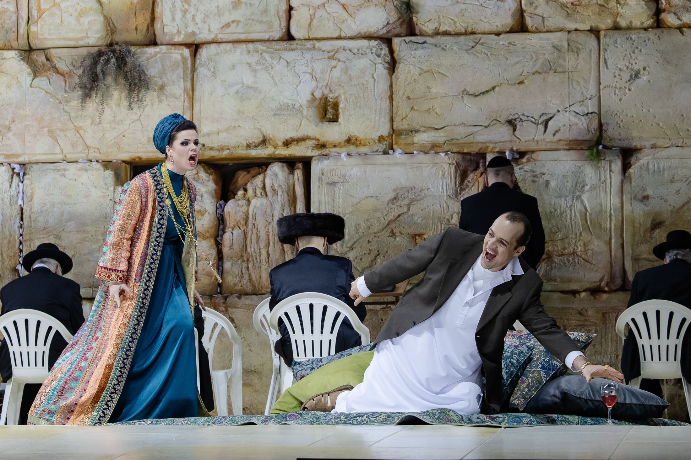 Zanda Švēde (Herodias) and Thomas Blondelle (Herodes) &copy; Agnese Zeltiņa