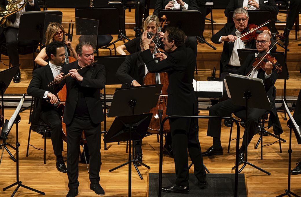 Emmanuel Pahud y Pablo Gonz&aacute;lez con la Orquesta Sinf&oacute;nica de Castilla y Le&oacute;n &copy; OSCyL