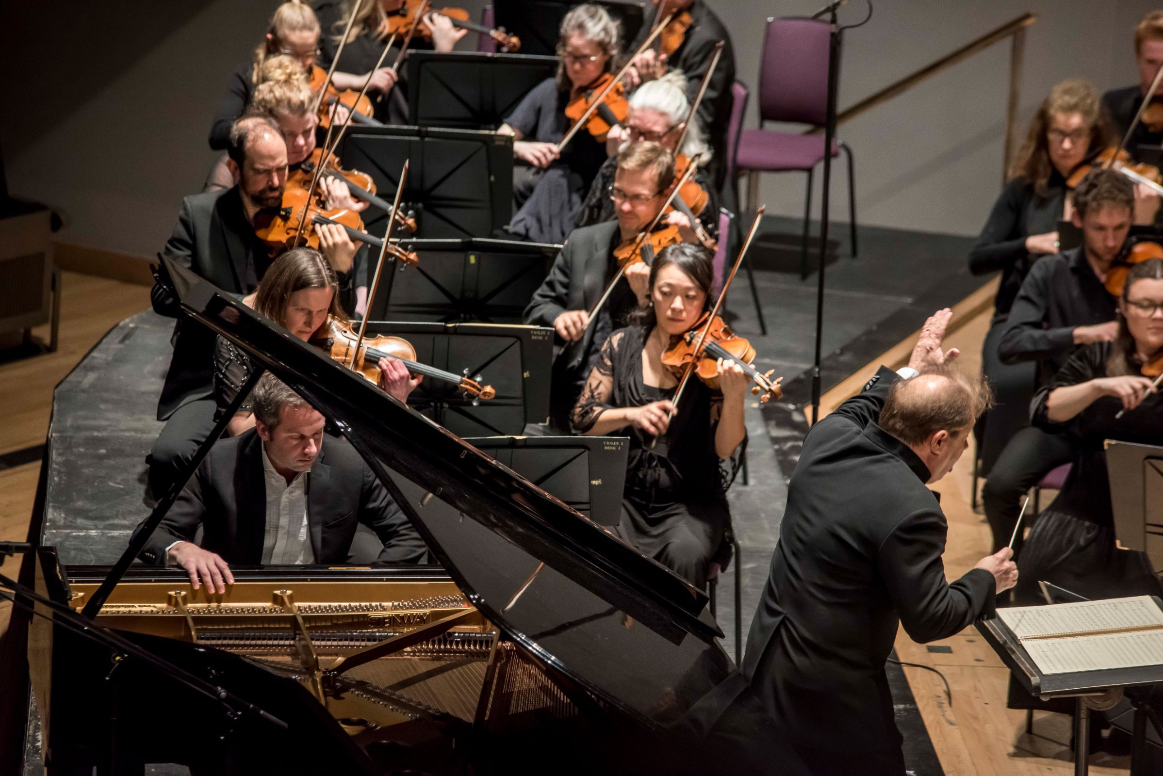 Bertrand Chamayou, Ludovic Morlot and the BBC Philharmonic (at Bridgewater Hall) &copy; Chris Payne