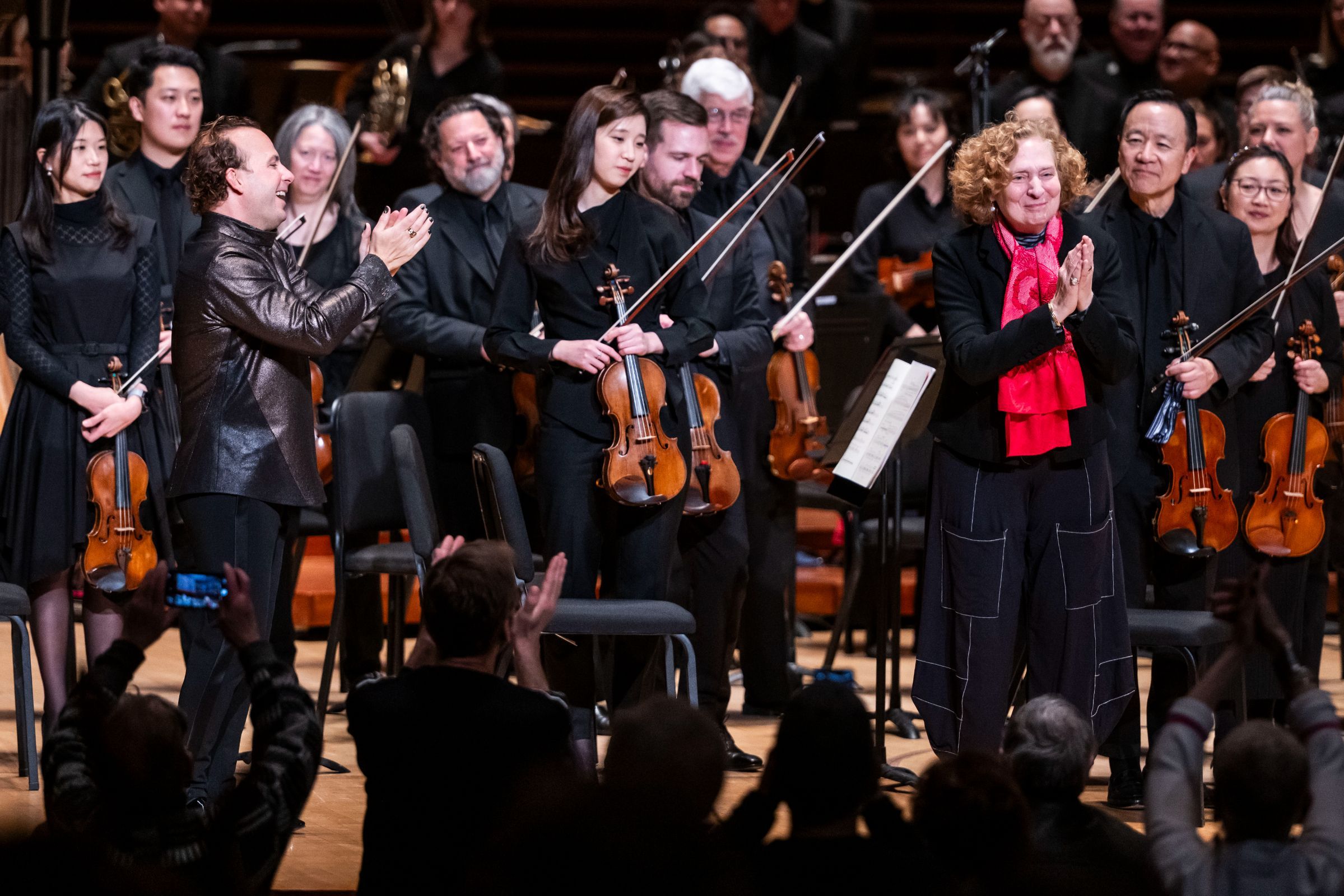 Yannick Nézet-Séguin, Julia Wolfe and the Philadelphia Orchestra &copy; Allie Ippolito