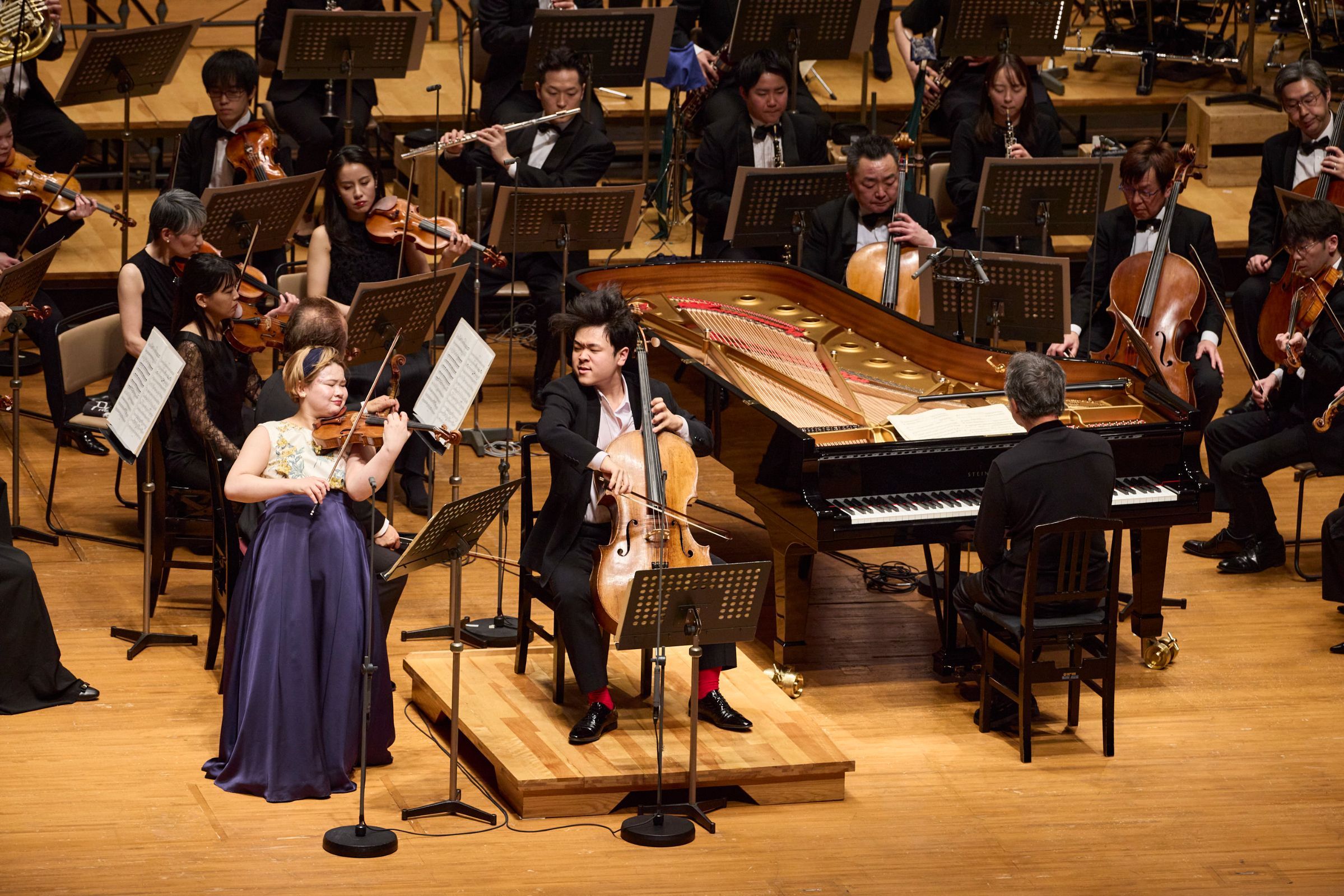 Hina Maeda, Jaemin Han and Myung-whun Chung with the Tokyo Philharmonic &copy; Takafumi Ueno | Tokyo Philharmonic