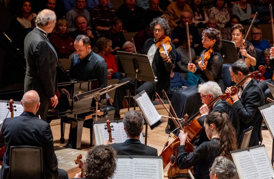 Iv&aacute;n Fischer, Igor Levit and the Budapest Festival Orchestra &copy; Pete Woodhead for the Southbank Centre