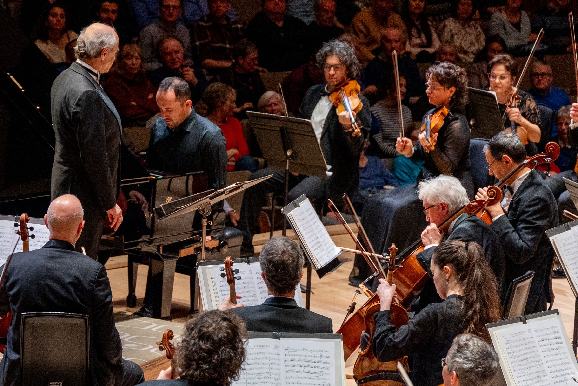 Iván Fischer, Igor Levit and the Budapest Festival Orchestra &copy; Pete Woodhead for the Southbank Centre