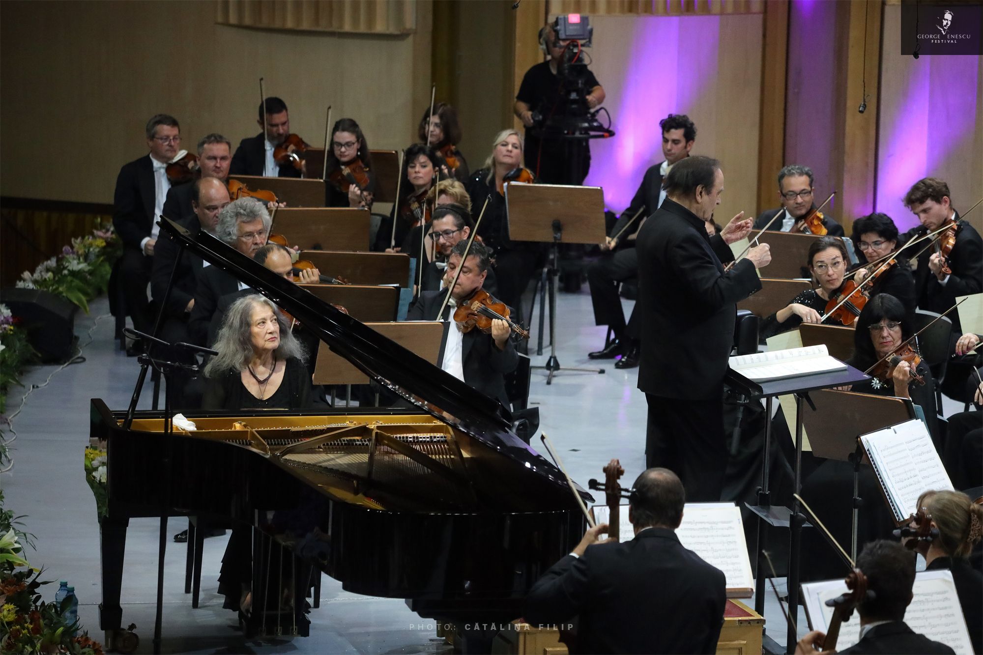 Martha Argerich performs with Charles Dutoit at the Enescu Festival 2023 © Cătălina Filip
