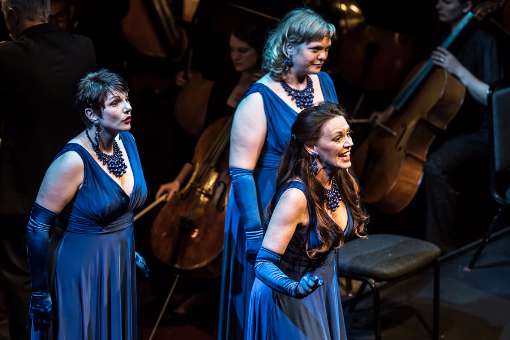 Jeni Bern, Madeleine Shaw and Sarah Castle (Rhinemaidens) &copy; Clive Barda