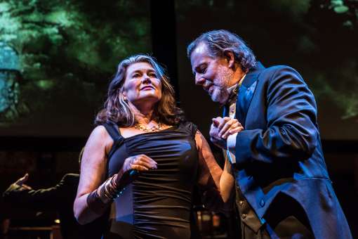 Kelly Cae Hogan (Brünnhilde) and Robert Hayward (Wotan) &copy; Clive Barda