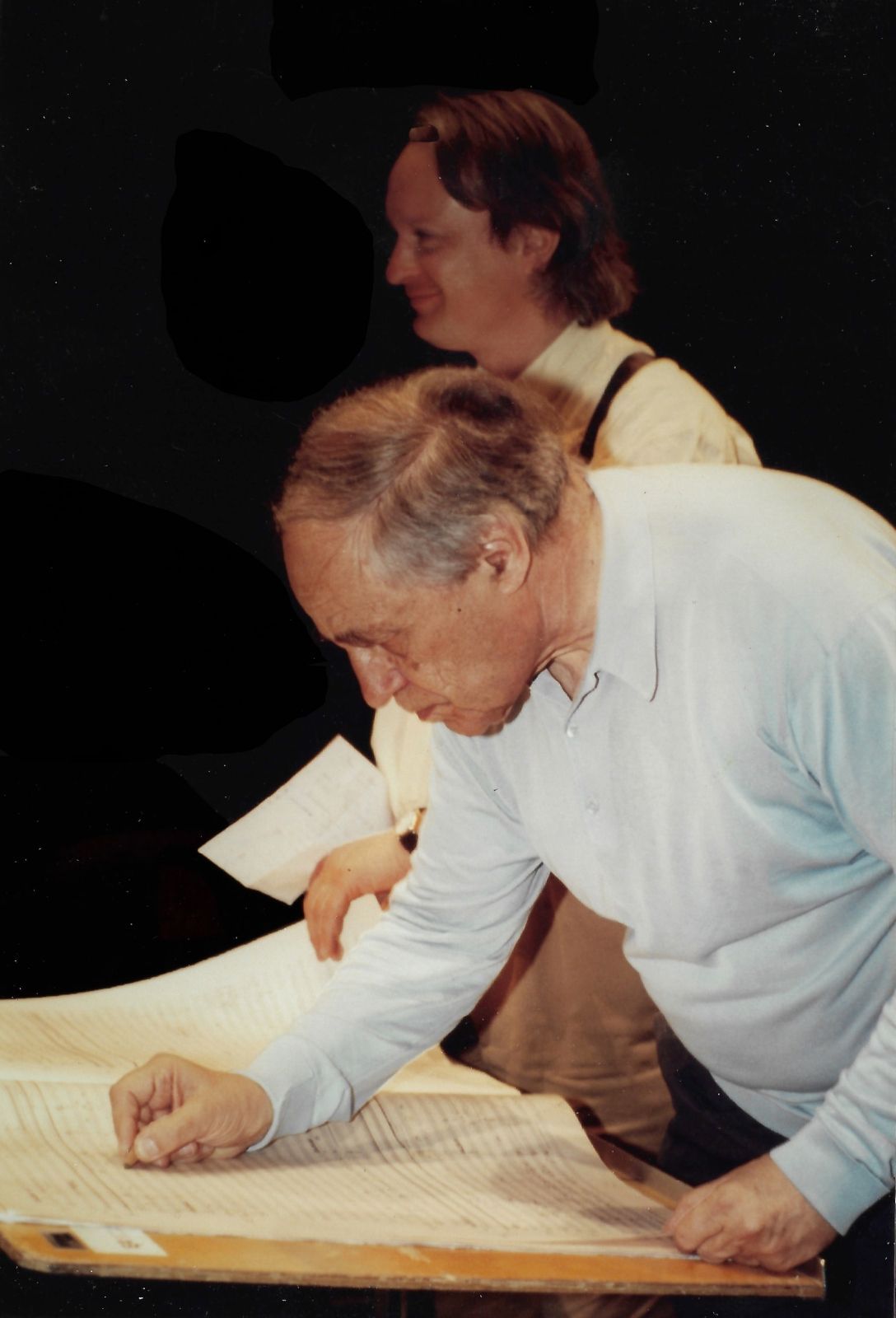 Pierre Boulez et Philippe Manoury, à l'Ircam en 1992 © Archives personnelles de Philippe Manoury