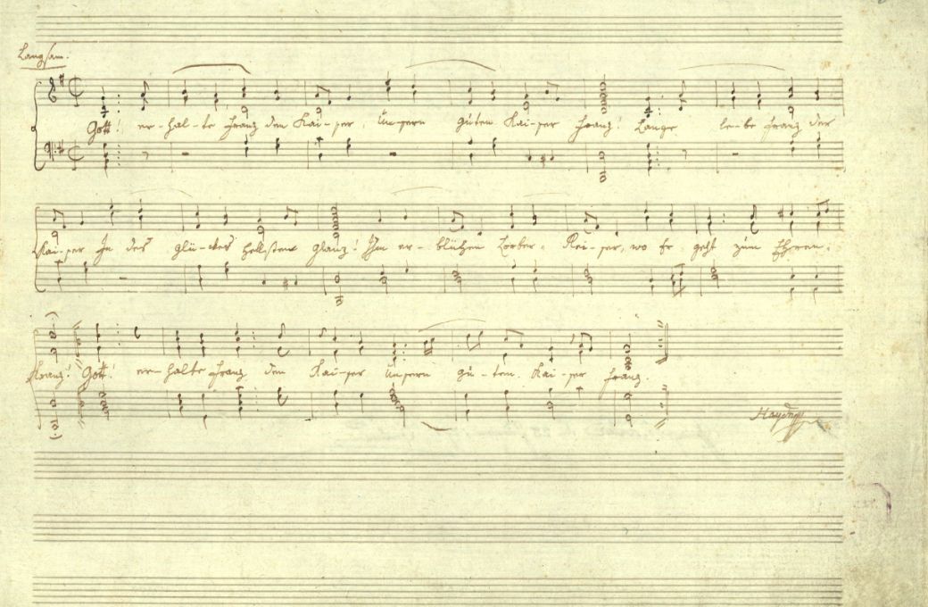 "Gott erhalte Franz den Kaiser" in Haydn's hand © Public domain
