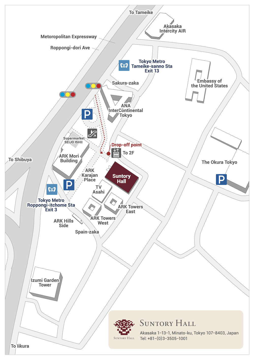 Suntory Hall map