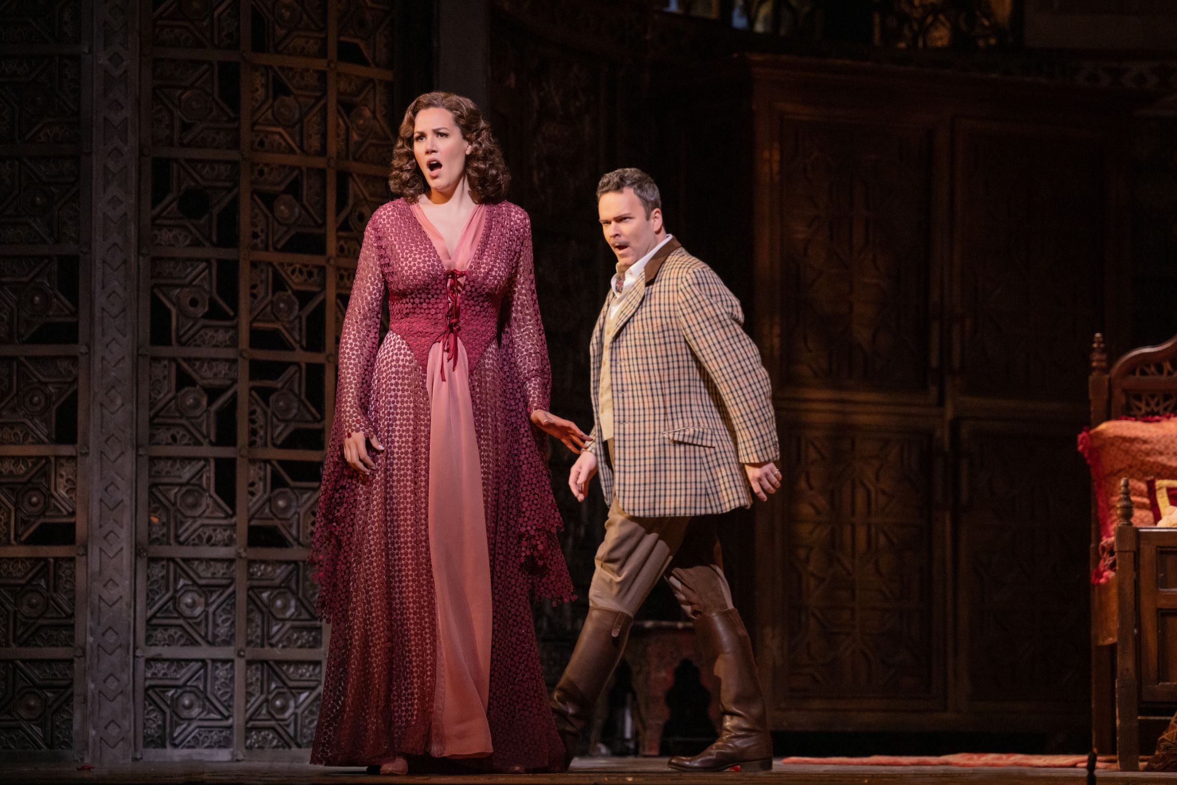 Federica Lombardi (Countess) and Joshua Hopkins (Count Almaviva) &copy; Evan Zimmerman | Met Opera