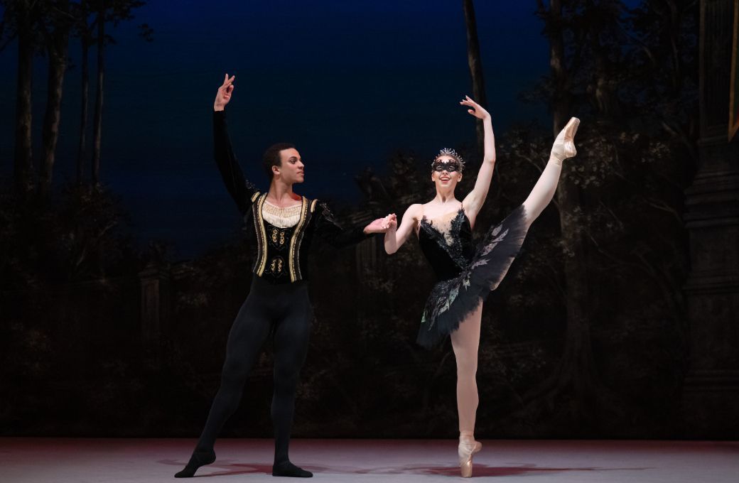 Lydia Rose Hough as Odile and Zai Calliste as Prince Siegfried in <i>My First Ballet: Swan Lake</i> © Photography by ASH