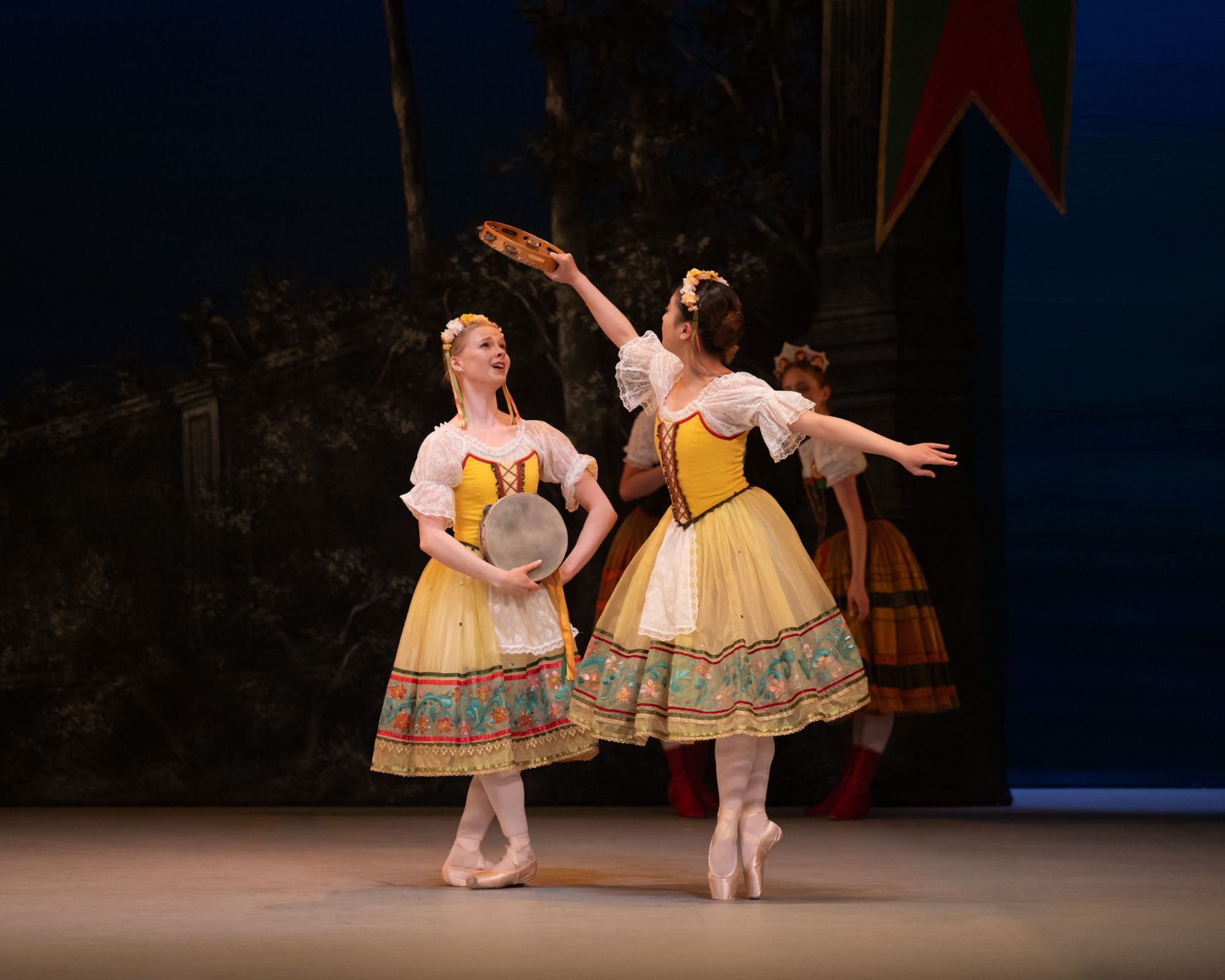 Elsie Pinder and Riho Hayashi in the Neopolitan in <i>My First Ballet: Swan Lake</i> © Photography by ASH