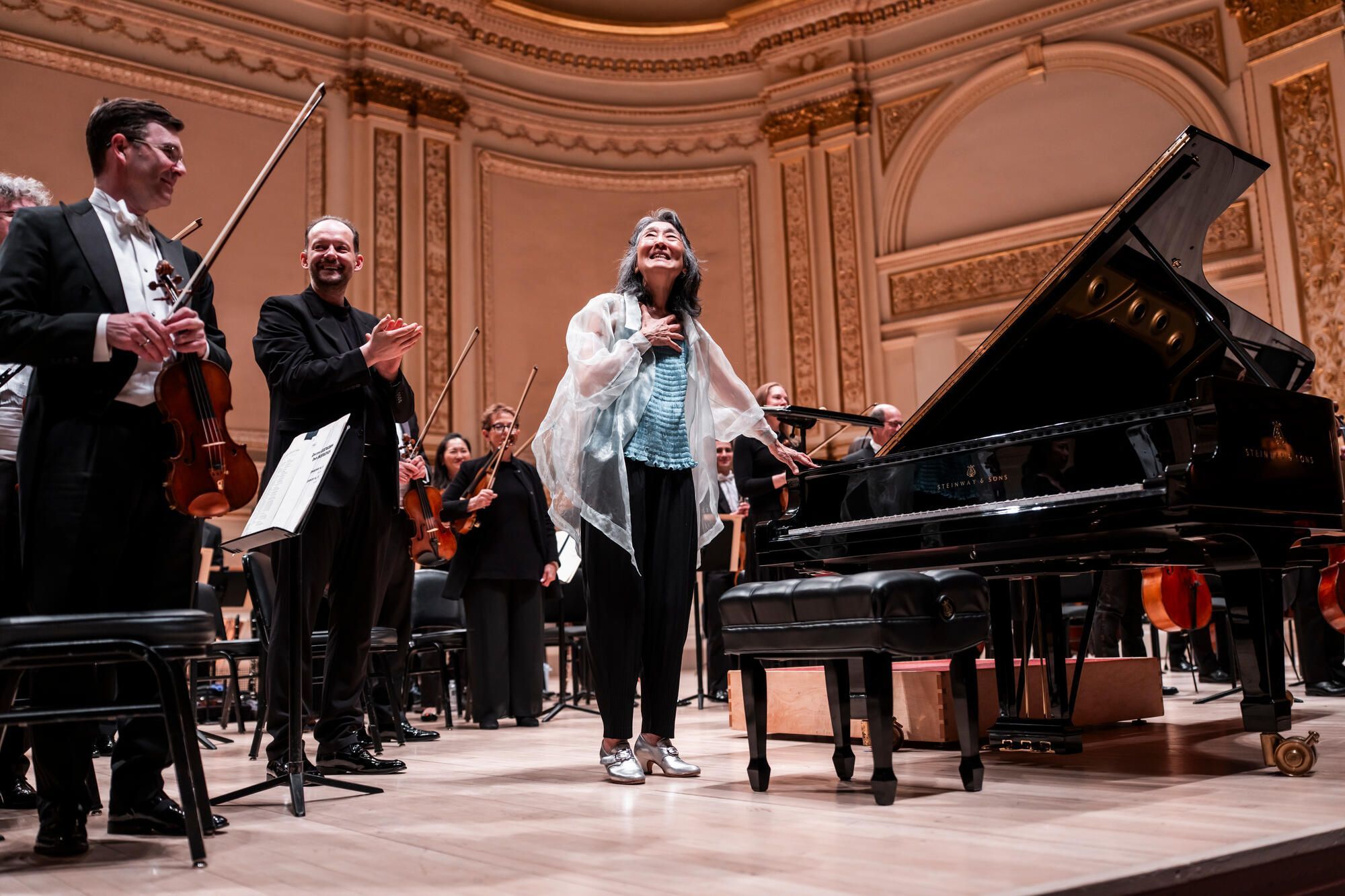 Andris Nelsons, Dame Mitsuko Uchida and the Boston Symphony Orchestra &copy; Chris Lee