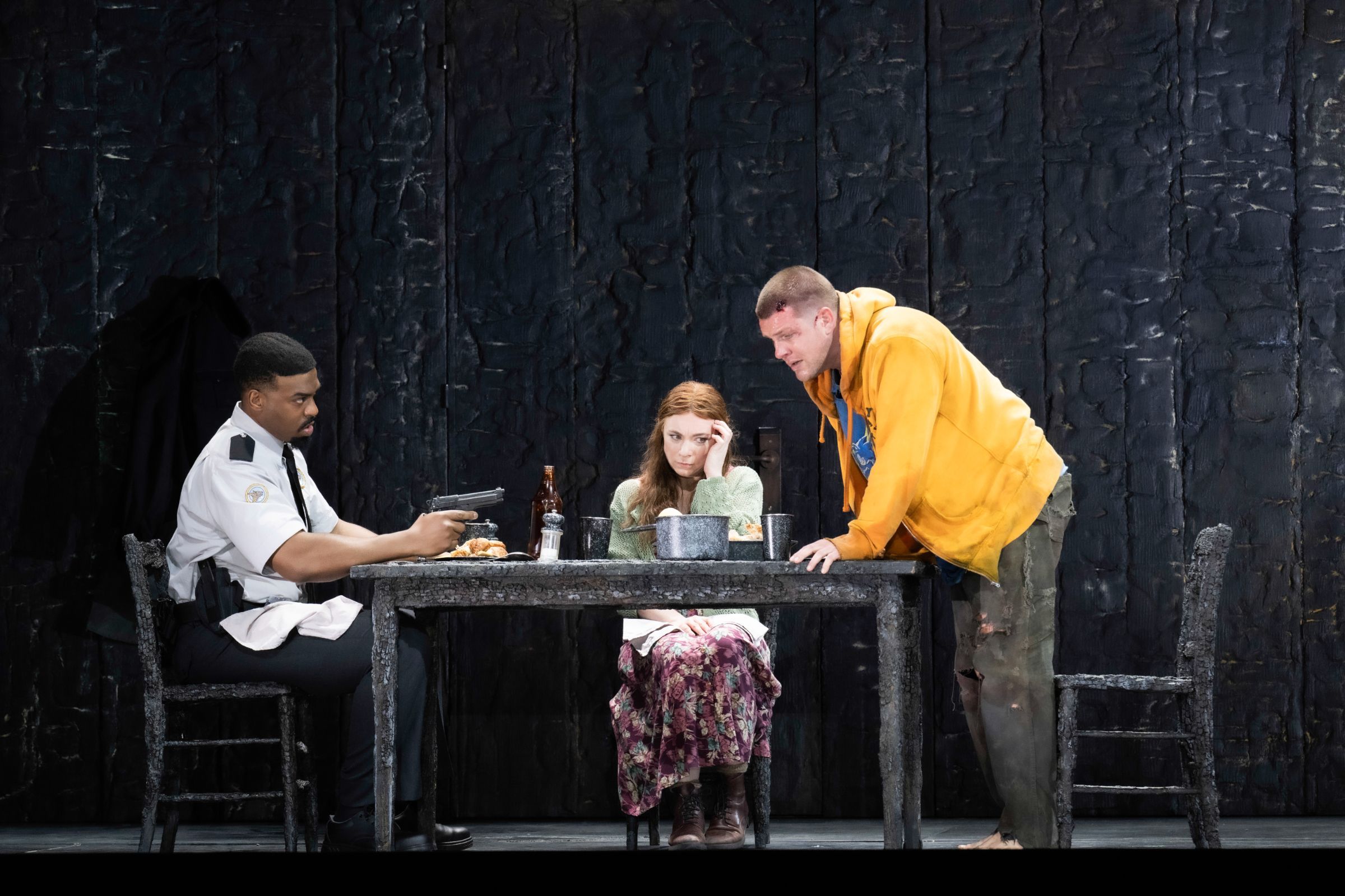 Soloman Howard (Hunding), Natalya Romaniw (Sieglinde) and Stanislas de Barbeyrac (Siegmund) &copy; RBO | Monika Rittershaus