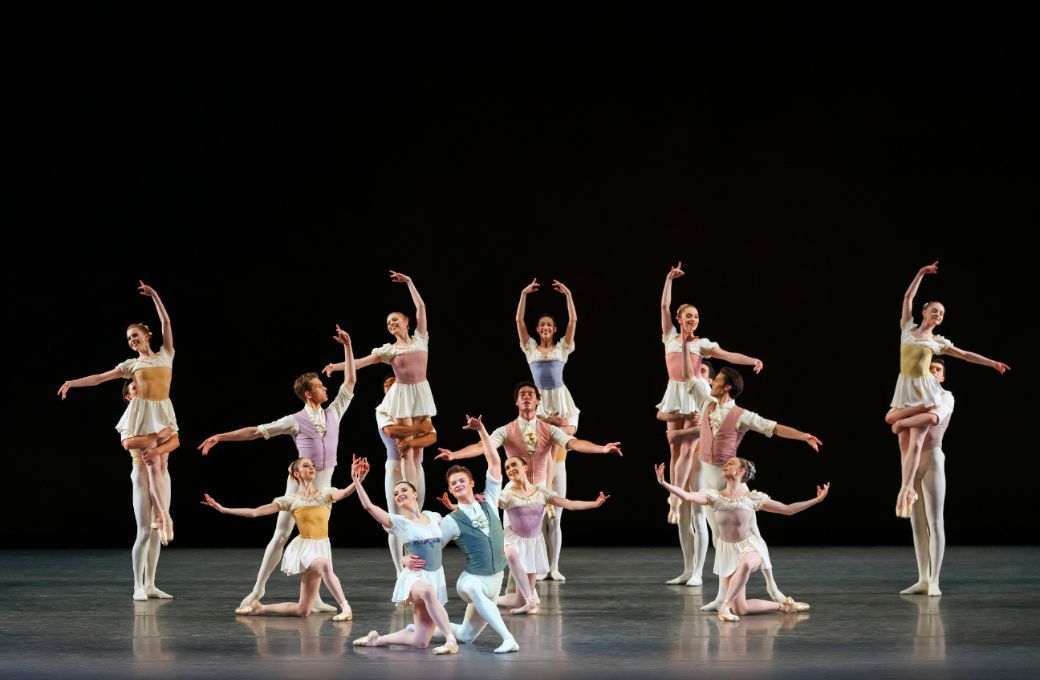 Indiana Woodward, Jules Mabie and the Company in Jerome Robbins' <i>Brandenburg</i> © Erin Baiano