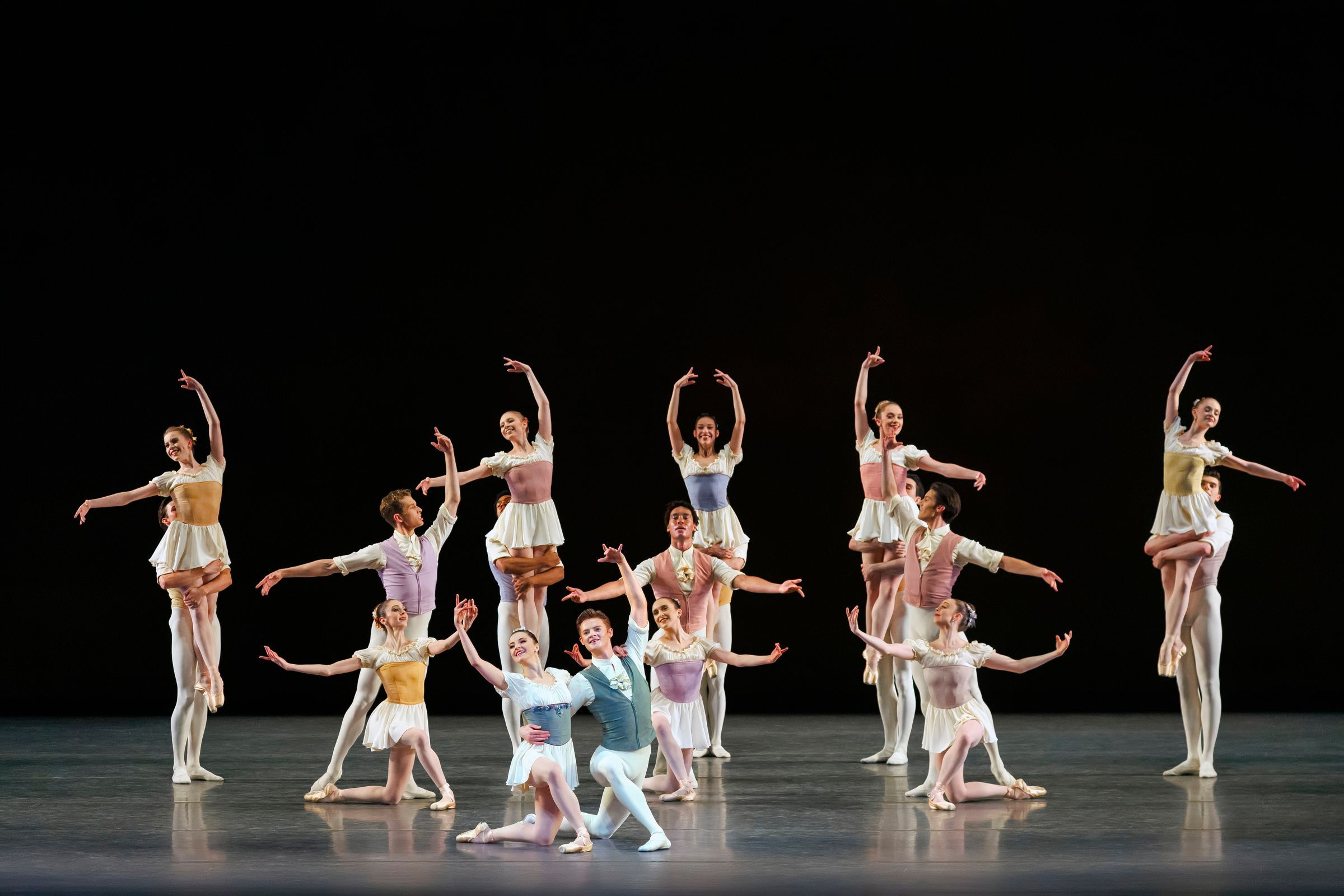 Indiana Woodward, Jules Mabie and the Company in Jerome Robbins' <i>Brandenburg</i> © Erin Baiano