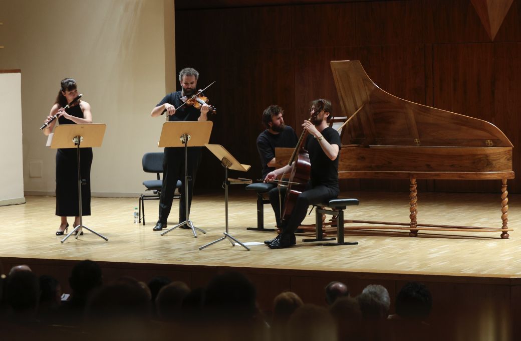 Anna Besson, traverso, Louis Creac&rsquo;h, viola, Jean Rondeau, clave, Robin Pharo, viola da gamba &copy; Elvira Meg&iacute;as | CNDM (Centro Nacional de Difusi&oacute;n Musical)