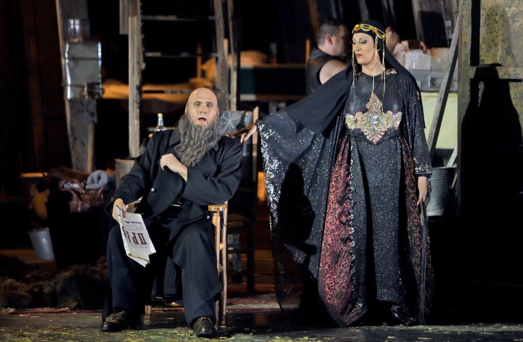 John Lundgren (Wotan) and Sarah Connolly (Fricka) &copy; Enrico Nawrath | Bayreuther Festspiele