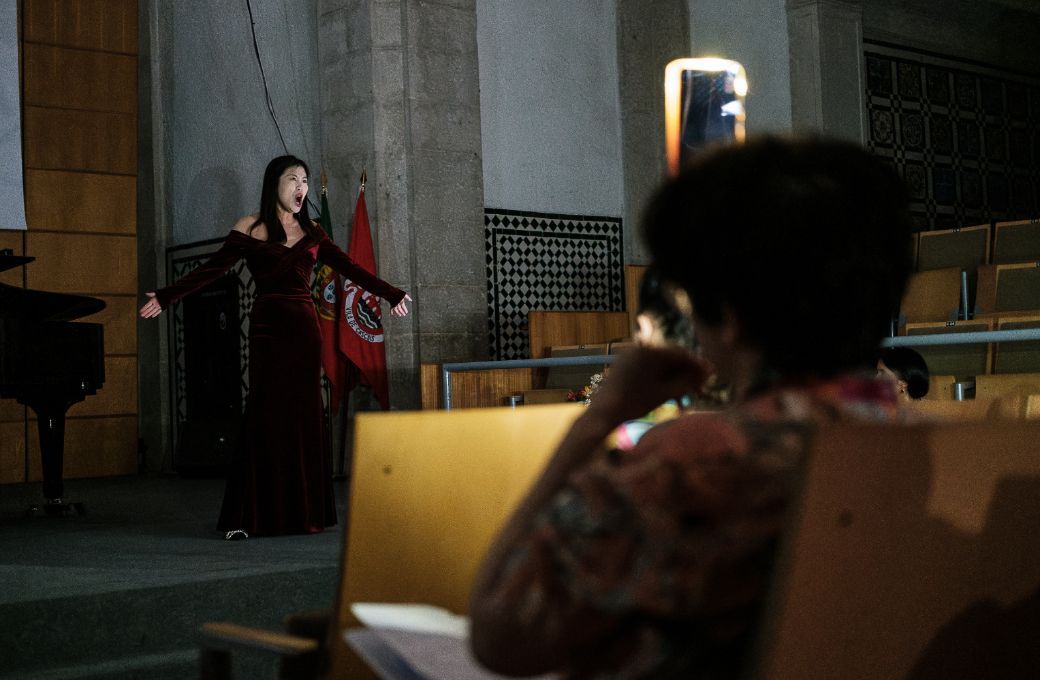 Manhan Qi sings in the Cascais Opera International Vocal Competition semifinals © CascaisOpera