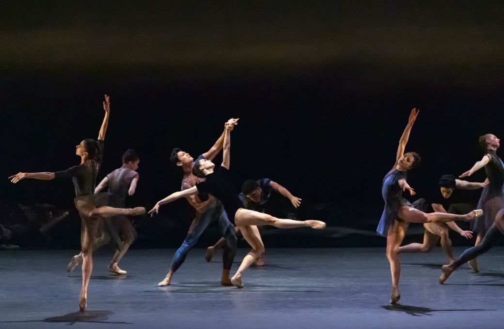 Mira Nadon, Chun Wai Chan and the Company in Alexei Ratmansky's <i>Solitude</i> &copy; Erin Baiano
