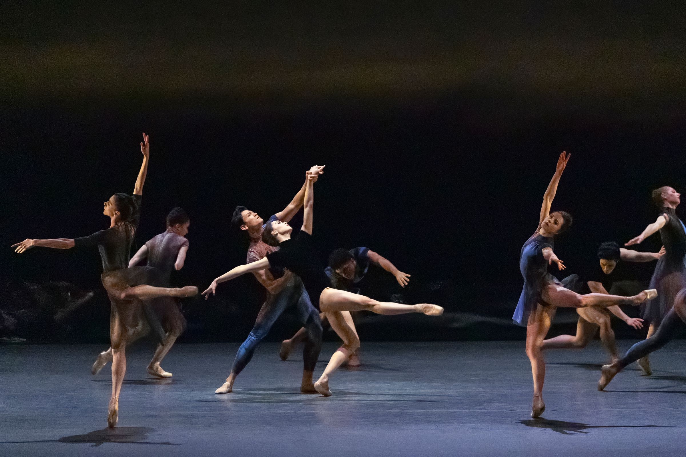 Mira Nadon, Chun Wai Chan and the Company in Alexei Ratmansky's <i>Solitude</i> &copy; Erin Baiano