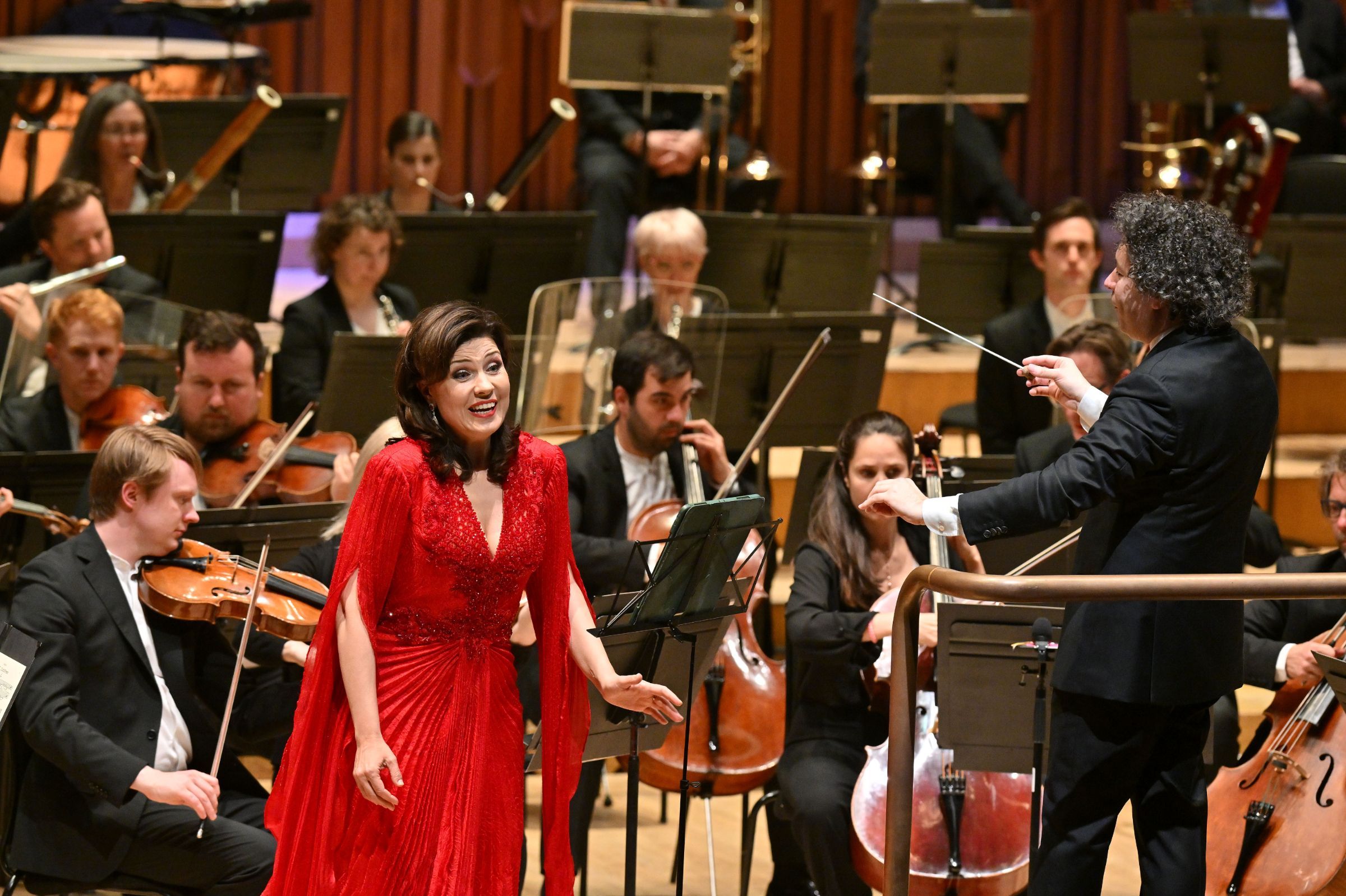 Marina Rebeka, Gustavo Dudamel and the London Symphony Orchestra &copy; LSO | Mark Allan