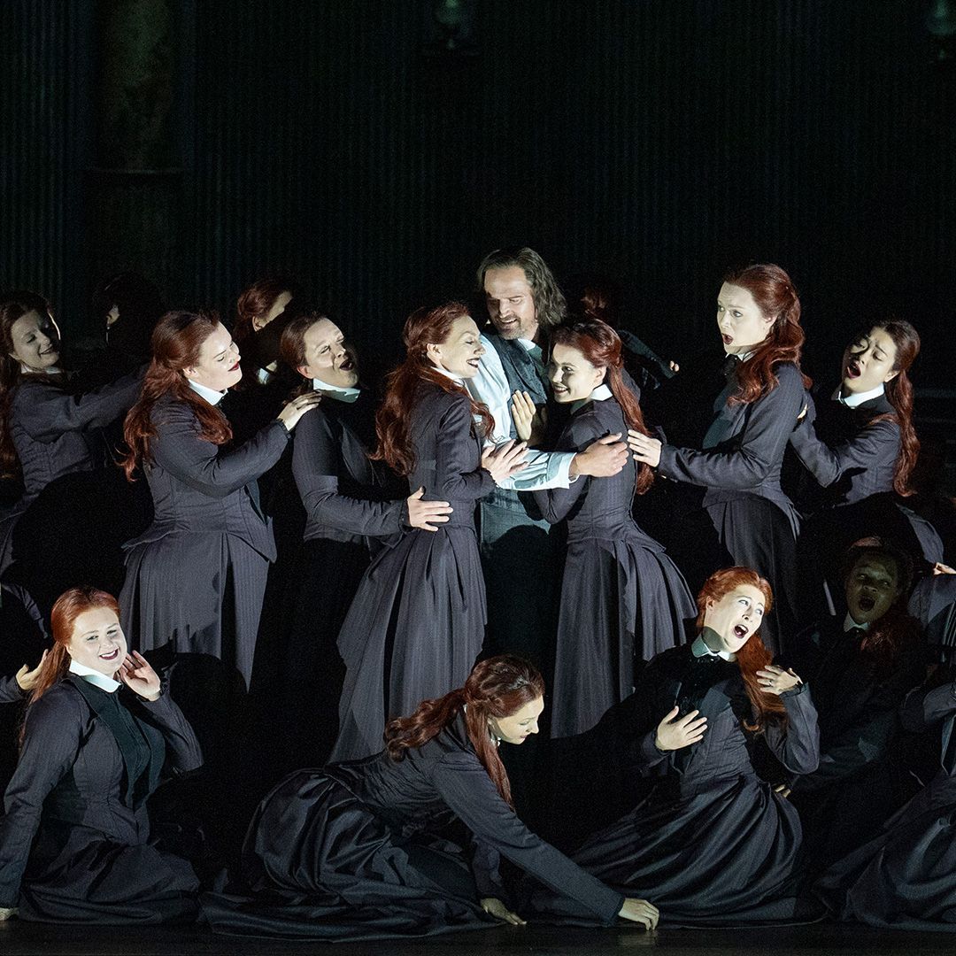 Daniel Johansson (Parsifal) and Flower Maidens &copy; Glyndebourne Productions Ltd | Photo: Richard Hubert Smith