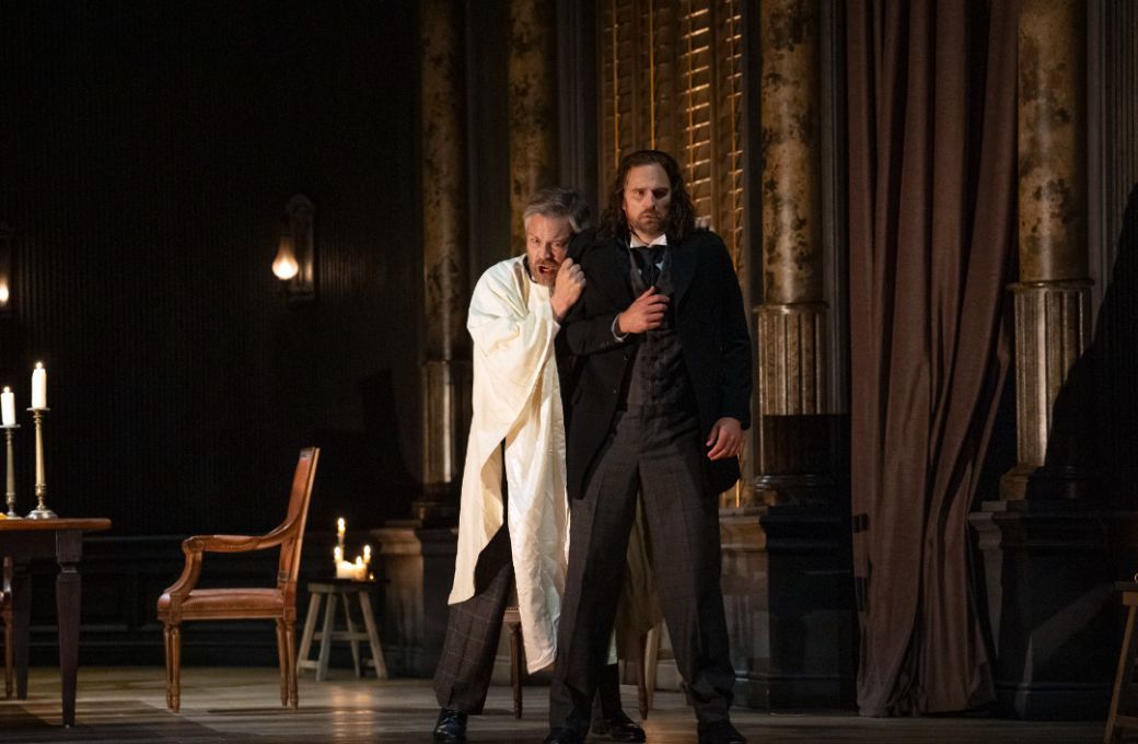 Audun Iversen (Amfortas) and Daniel Johansson (Parsifal) &copy; Glyndebourne Productions Ltd | Photo: Richard Hubert Smith