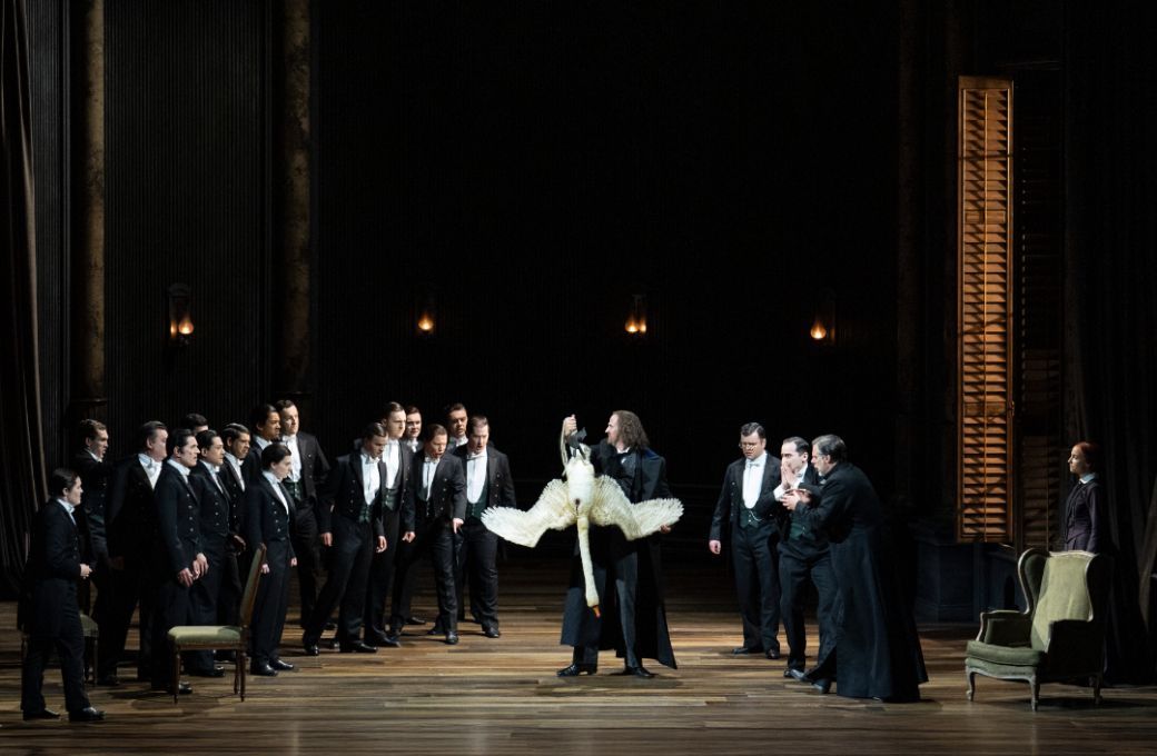 Daniel Johansson (Parsifal), John Relyea (Gurnemanz), Kristina Stanek (Kundry), Glyndebourne Chorus &copy; Glyndebourne Productions Ltd | Photo: Richard Hubert Smith