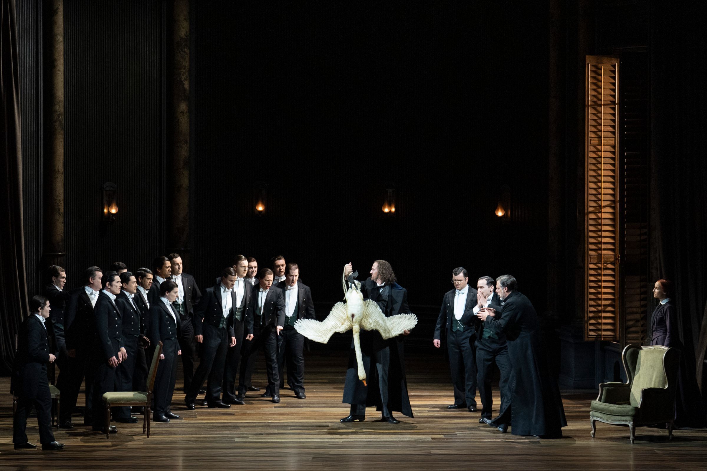 Daniel Johansson (Parsifal), John Relyea (Gurnemanz), Kristina Stanek (Kundry), Glyndebourne Chorus &copy; Glyndebourne Productions Ltd | Photo: Richard Hubert Smith